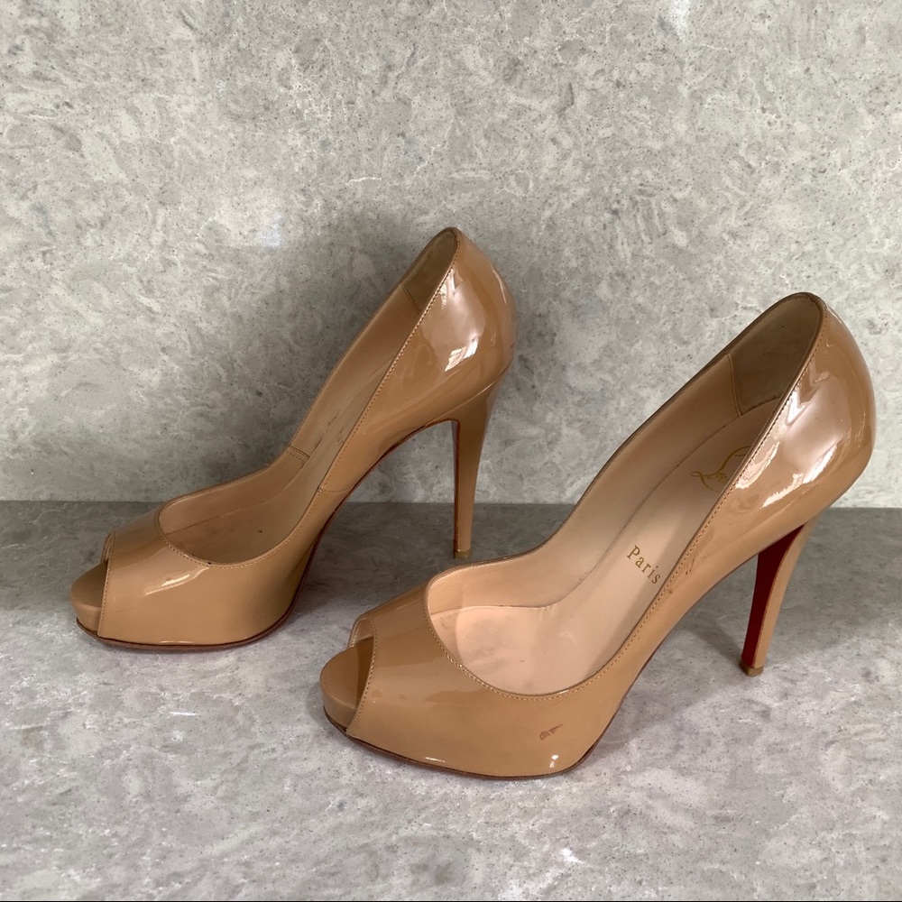 Christian Louboutin Nude Peep Toe Heels